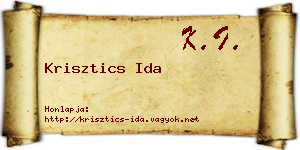 Krisztics Ida névjegykártya