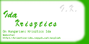 ida krisztics business card